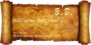 Bügler Dénes névjegykártya